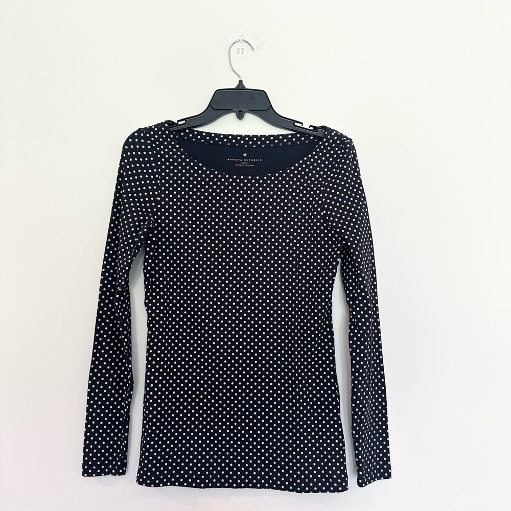 Banana Republic Black and White Polka Dot Blouse